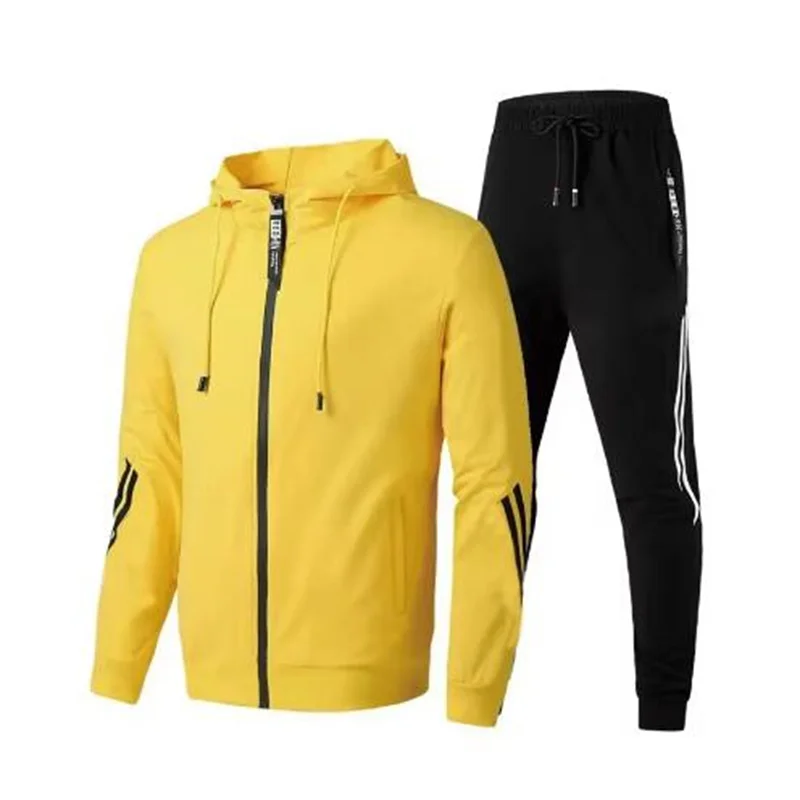 Outdoor Sport Is - Unisex-Street-Sport-Trainingsanzug. Kapuzenpullover mit Reißverschluss, auffälliger Seitenstreifen-Print,