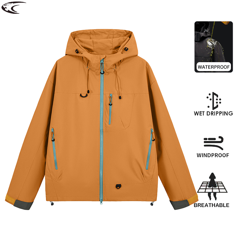 Outdoor Sport Waterproof Jacket - LNGXO Herren Damen Wasserdichte Wanderjacke Trekking